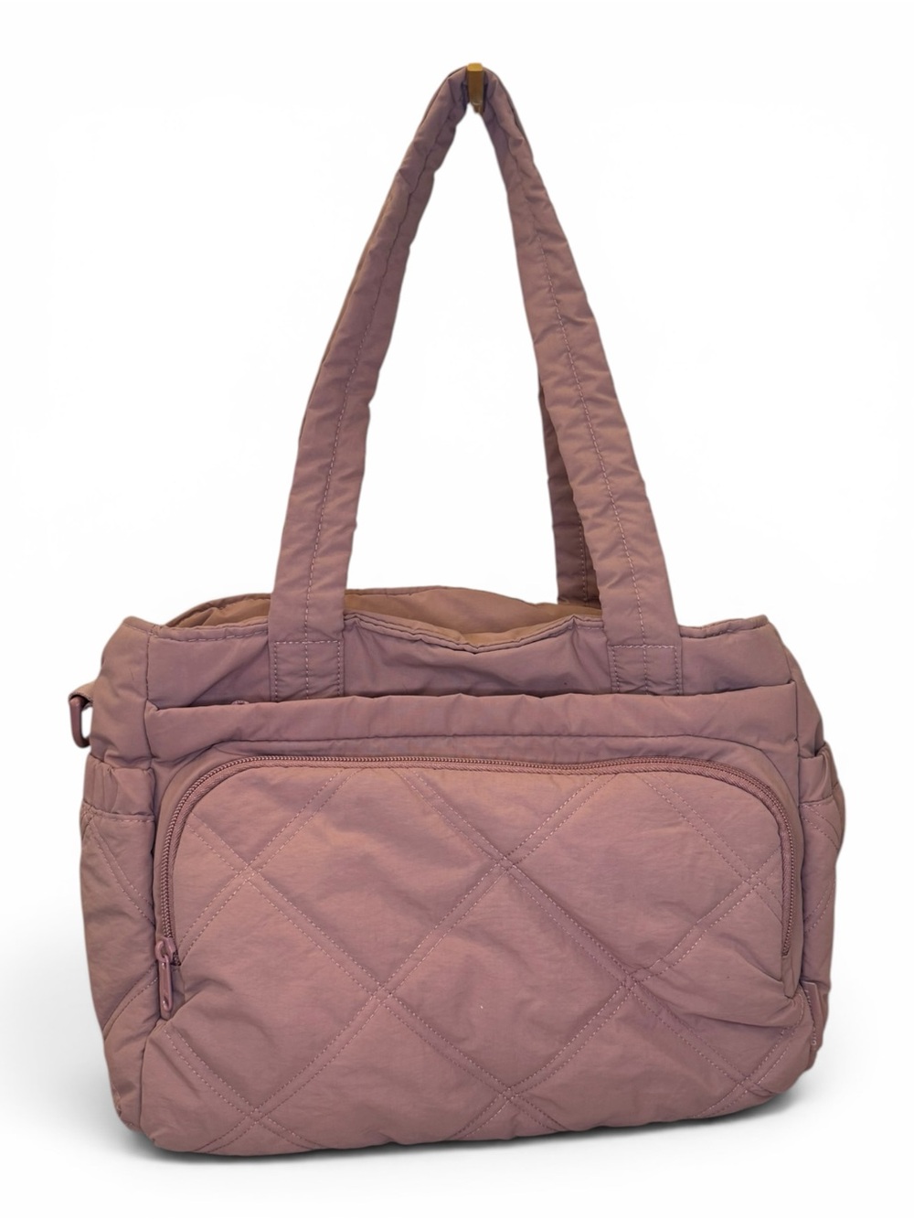 BAGSMART Dusty Rose Quilted Diaper Bag Tote